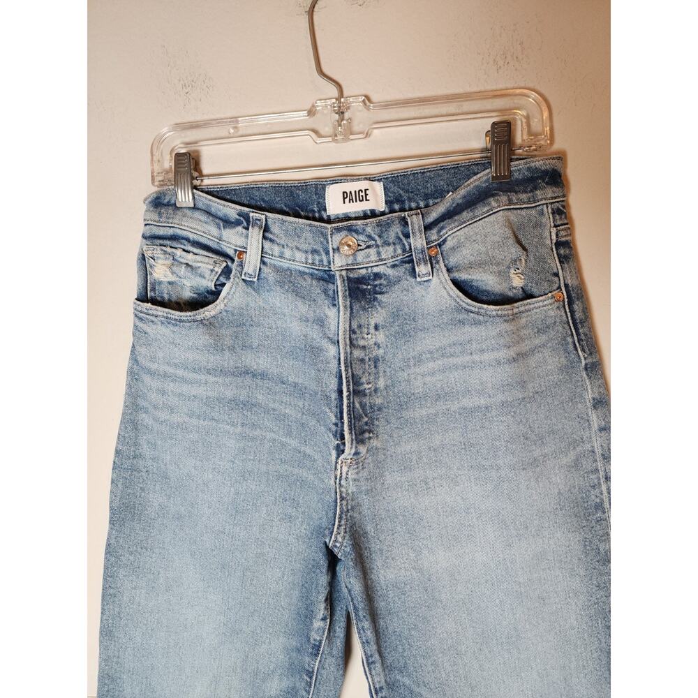Paige Sawyer Wide Leg Jeans Vanda Distressed Button Fly Women's Size 29 Size 8 - Picture 8 of 16